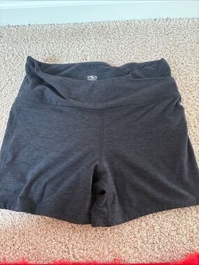 Athleta Dark Charcoal High-Waist Workout Shorts